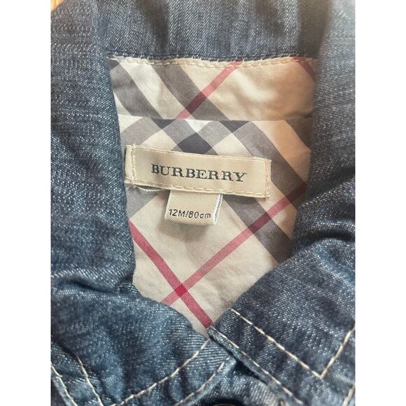 Kids Burberry Denim Jacket Size 12 M, Plaid Excellent Condition - Picture 4 of 6